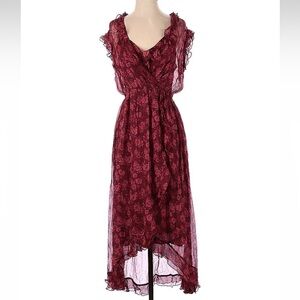 Sundance Catalog Bennington Blooms Dress In Scarlet Floral Red Size S